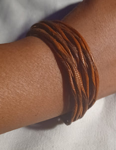 Mens vintage african leather twine bracelet