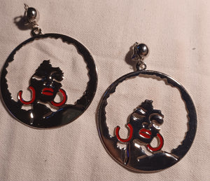 Afro queen clip on hoops