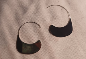 Minimalist silver half hoops