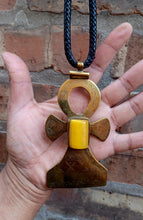 Load image into Gallery viewer, Vintage Large Brass Ankh Necklace
