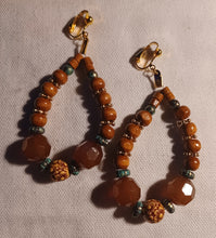 Load image into Gallery viewer, Boho bead clip on hoops
