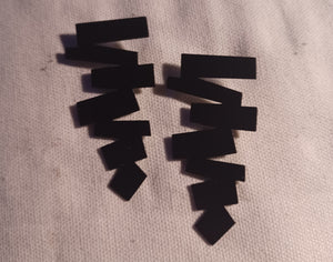 Geometric blocks metal earrings Black