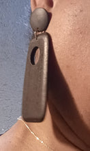 Load image into Gallery viewer, Hand carved minimalist wood clip on earrings
