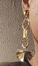 Load image into Gallery viewer, Abstract gold charm dangle clip on earrings
