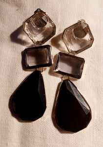 Chunky faux crystal Clip On earrings