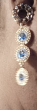 Load image into Gallery viewer, Handmade rhinestone dangle clip on earrings
