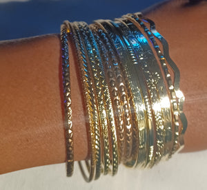 Set of 10 Chunky gold Bangles