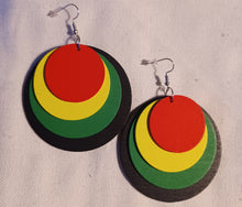 Load image into Gallery viewer, Wooden Multi Disc Earrings
