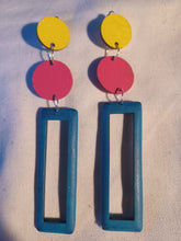 Load image into Gallery viewer, Colorblock wood earrings
