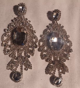 Large Glam Rhinestone chandelier earrings