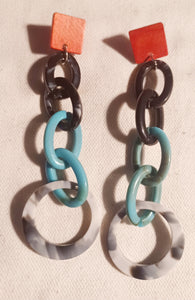 Handmade Acrylic multi hoop clip on earrings