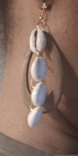 Load image into Gallery viewer, Handmade wood and cowrie hoops
