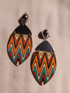 Abstract boho clip on earrings