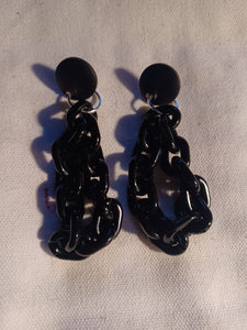 Black Acrylic Chain Earrings