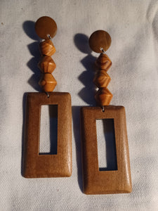 Handmade boho square earrings