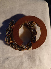 Load image into Gallery viewer, Handmade wood and cowrie Fly Girl Hoops
