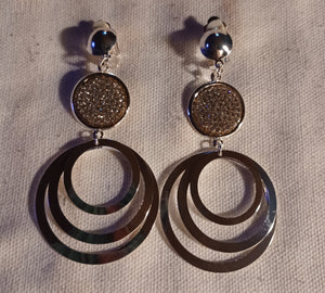 Multi hoop and Rhinestone Clip on earrings