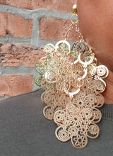 Load image into Gallery viewer, Giant Handmade daisy chandelier clip on earrings
