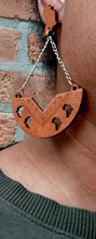 Load image into Gallery viewer, Unique Africa Chain Dangle Wooden Earrings
