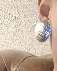 Extra large silver metal clip on studs