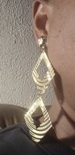 Load image into Gallery viewer, Handmade Hammered square clip on earrings
