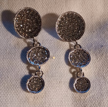 Load image into Gallery viewer, Silver Glam rhinestone dangle earrings
