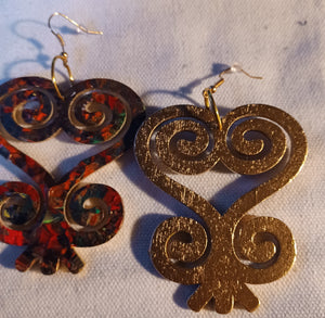 Handpainted Adinkra symbol Earrings