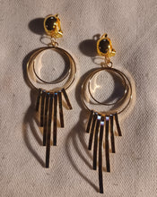 Load image into Gallery viewer, Handmade gold tassel clip on earrings
