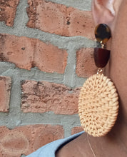 Load image into Gallery viewer, Handmade boho rattan clip on earrings
