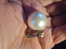 Load image into Gallery viewer, Giant faux pearl stud clip on earrings
