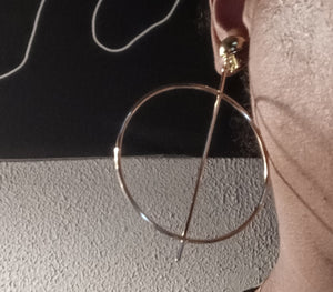 Minimalist gold hoop clip on earrings