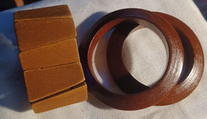 Vintage Chunky Wooden Bangle Set