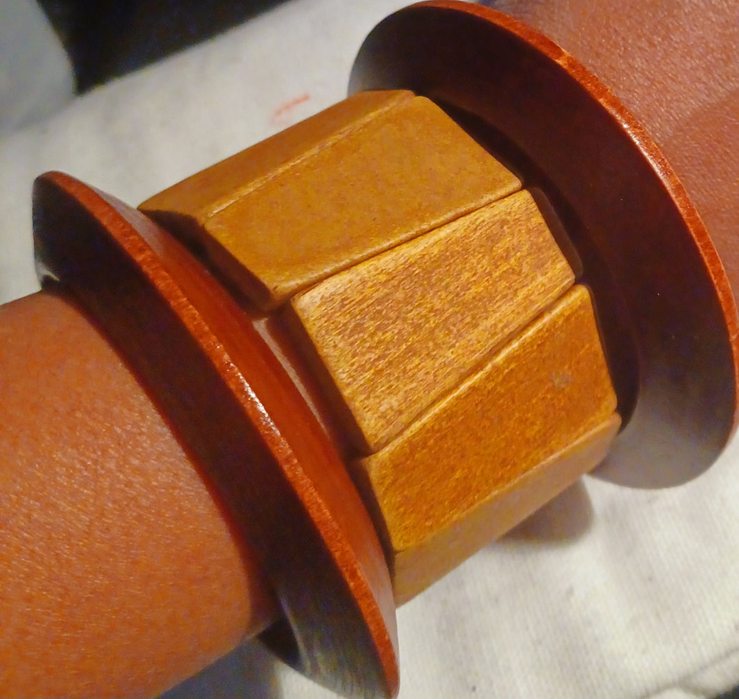 Vintage Chunky Wooden Bangle Set