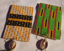 Load image into Gallery viewer, Handmade Ankara and wood clip on earrings
