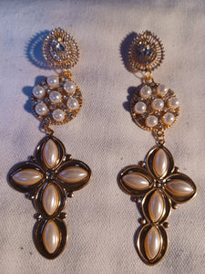 Handmade Glam Madonna cross clip on earrings