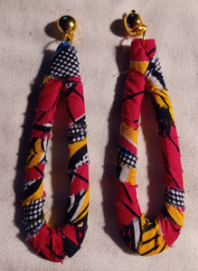 Ankara fabric clip on hoops