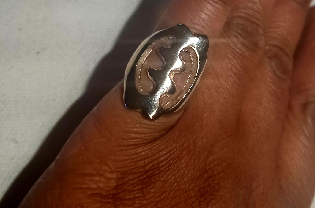 Vintage Gye Nyame Steel Ring 6.5