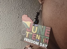 Load image into Gallery viewer, Handmade Wooden Juneteenth Earrings
