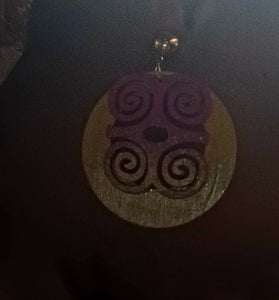 Handmade adinkra symbol clip on earrings