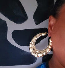 Load image into Gallery viewer, Classic Bamboo Hoop Earrings
