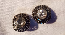 Load image into Gallery viewer, Chunky avant garde rhinestone clip on studs
