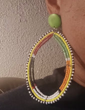 Load image into Gallery viewer, Extra large maasai bead clip on hoops
