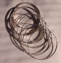 Load image into Gallery viewer, Set of 15 silver metal boho bangles
