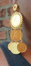 Load image into Gallery viewer, Large exotic coin charm clip on earrings
