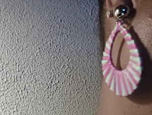 Handmade raffia clip on hoops