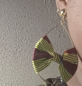 Ankara fabric clip on hoops