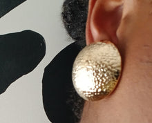 Load image into Gallery viewer, Extra Large Chunky gold Metal Half Ball Earrings
