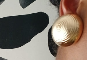 Extra Large Chunky gold Metal Half Ball Earrings