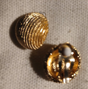 Small gold ball stud clip on earrings