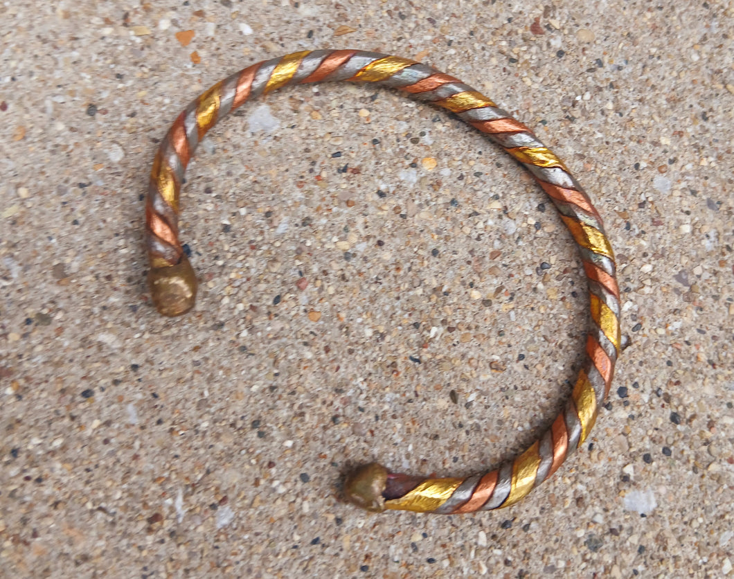 Mens Antique African Copper and Brass Bracelet